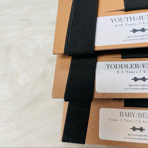 Mini Swag Brand Suspender & Bow Tie Set Black White Plaid for baby/children - Picture 5 of 5